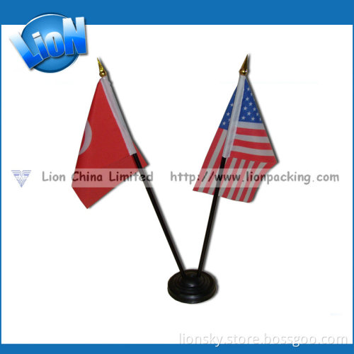 Custom Table Desk Flag Double Pole